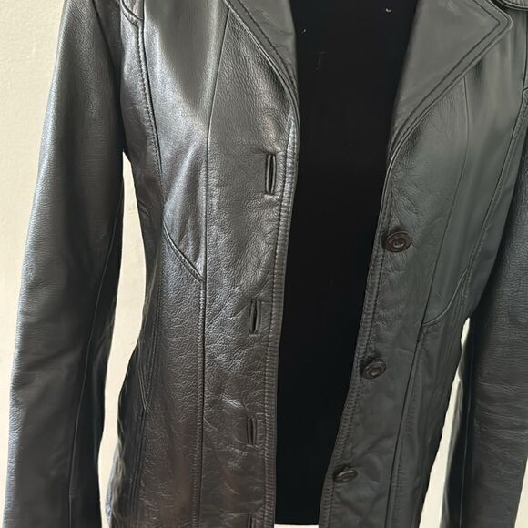 Maxima Wilsons Leather Black Leather Jacket EUC - Picture 4 of 6
